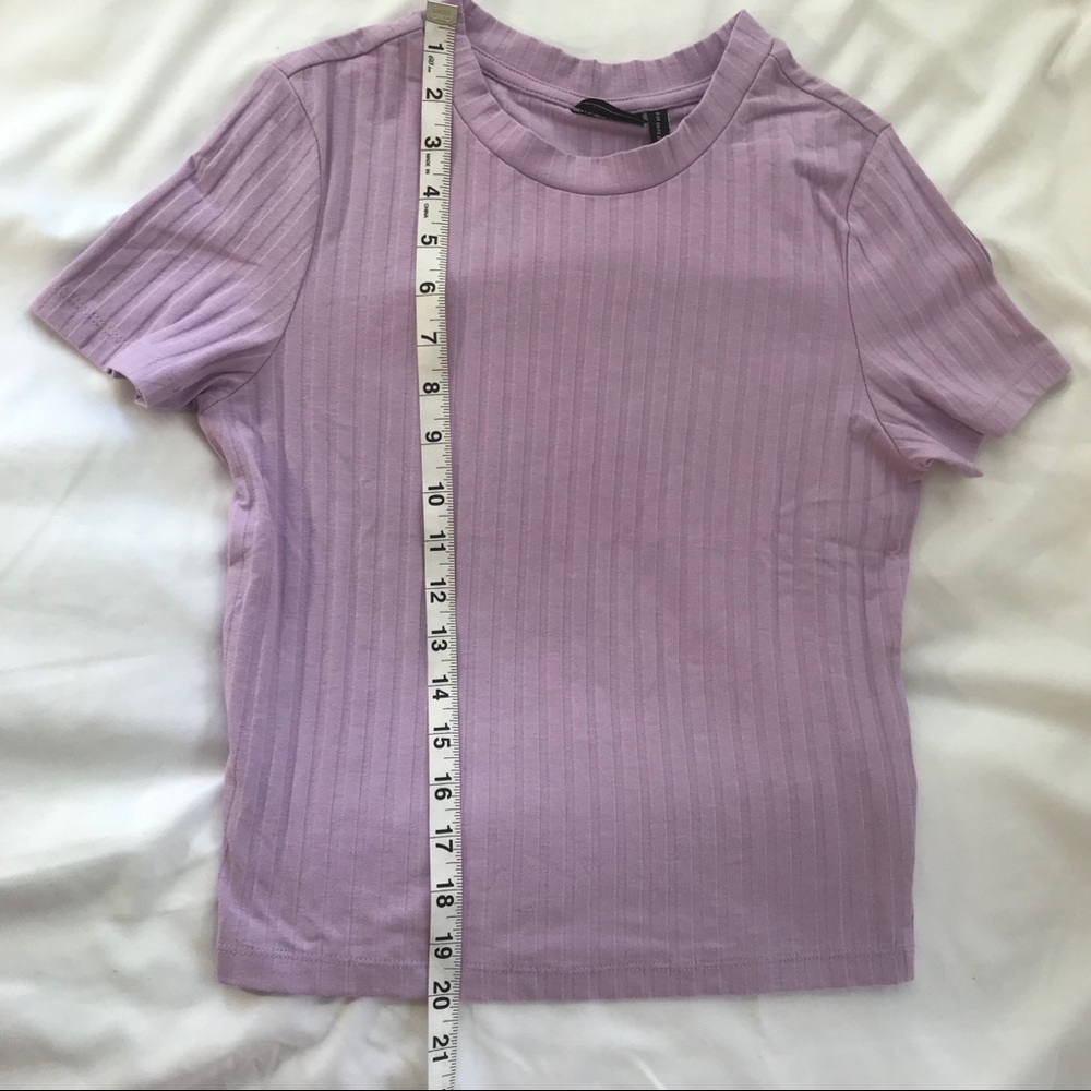 NEW ASOS Design Lavender Ribbed Tee - Picture 4 of 8